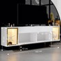 Hanah Home Soporte de TV Zenith Blanco y Dorado